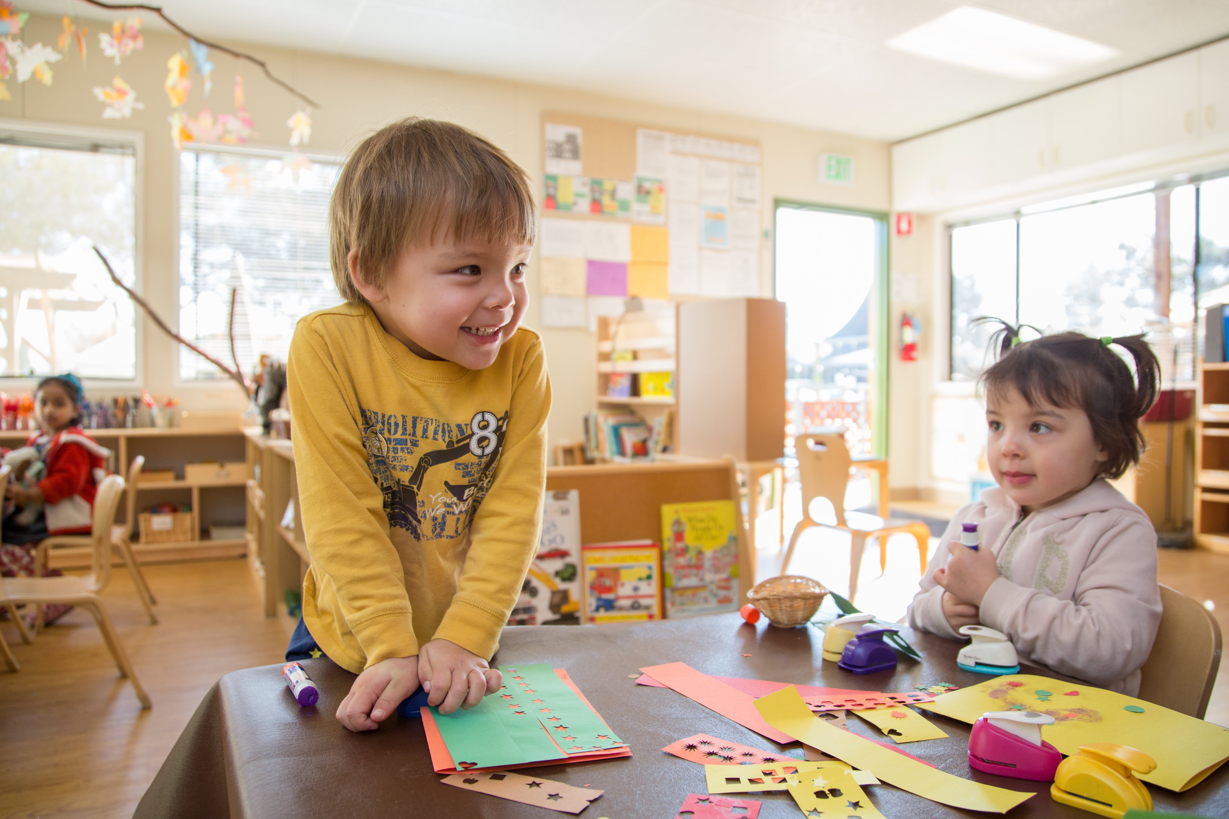 children stamp letters play